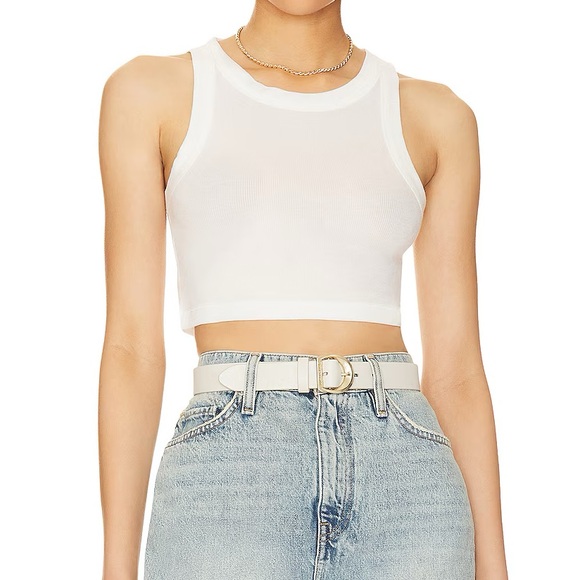 All Saints Tops - White cropped All Saints tank top